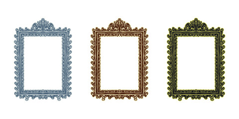  Vintage rectangle frames - Hand drawn