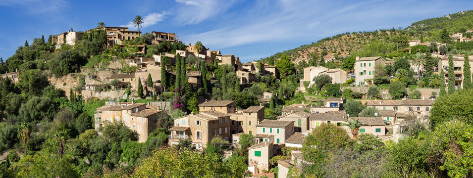 View of Deya town in Mallorca Island (Spain)