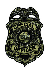  Police officer badge - Vector illustration