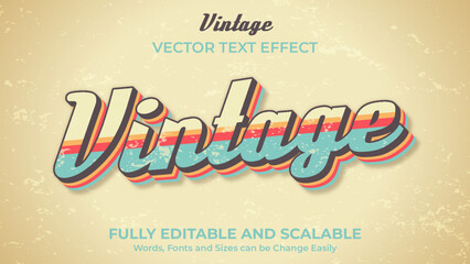 Editable Vintage Vector Text Effect Style
