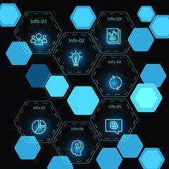 Infographic Hexagon vector Template Process concept Step for strategy