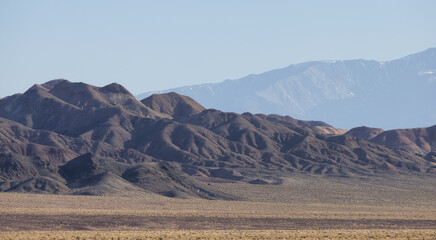 Fototapeta na wymiar Desert Mountain Nature Landscape. Sunny Blue Sky. Nevada, United States of America. Nature Background.
