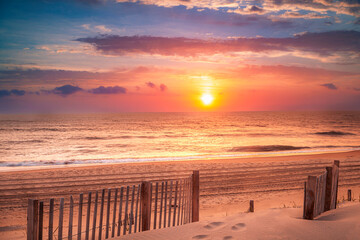 Sunrise over the Atlantic Ocean seen from the Outer Banks of North Carolina