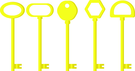 yellow house key illustration vector different models 