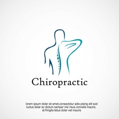 Chiropractic logo designs, back pain illustration vector