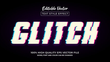 Glitch Editable Vector Text Effect Style