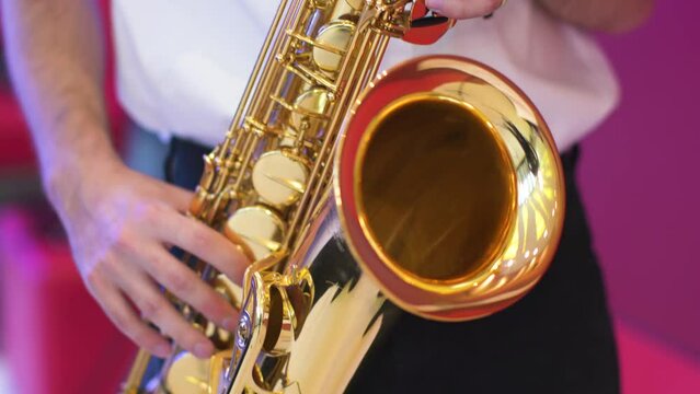 Saxophonist Saxophonist playing jazz musical instrument Jazz musician playing alto saxophone