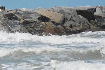 surf at the beach and jetty