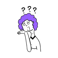 Elderly woman with mental problem dementia. Memory problem concept.