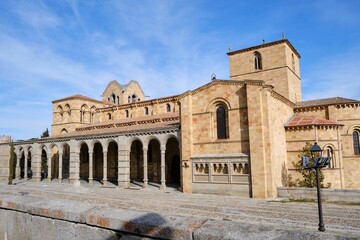 Beautiful view of Basilique Saint-Vincent in Avila, Spain