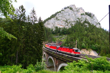 Fototapeta na wymiar Güterverkehr über die Alpen, Semmeringbahn 4