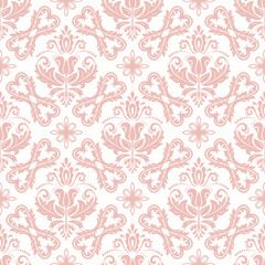 Orient vector classic pink pattern. Seamless abstract background with vintage elements. Orient pattern. Ornament for wallpapers and packaging