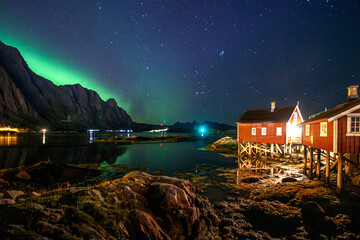 Svinoya Robuer northern Lights Svolvaer Norway