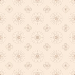 Beige-brown seamless pattern. Floral background for printing on paper, textiles, ceramics, for stylish packaging of men's gifts