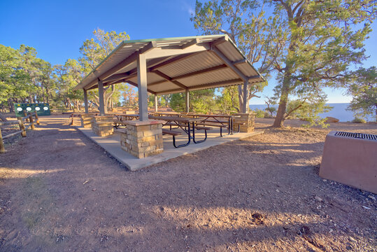 Shoshone Point Picnic Area at Grand Canyon AZ. Public Park, no property release needed.