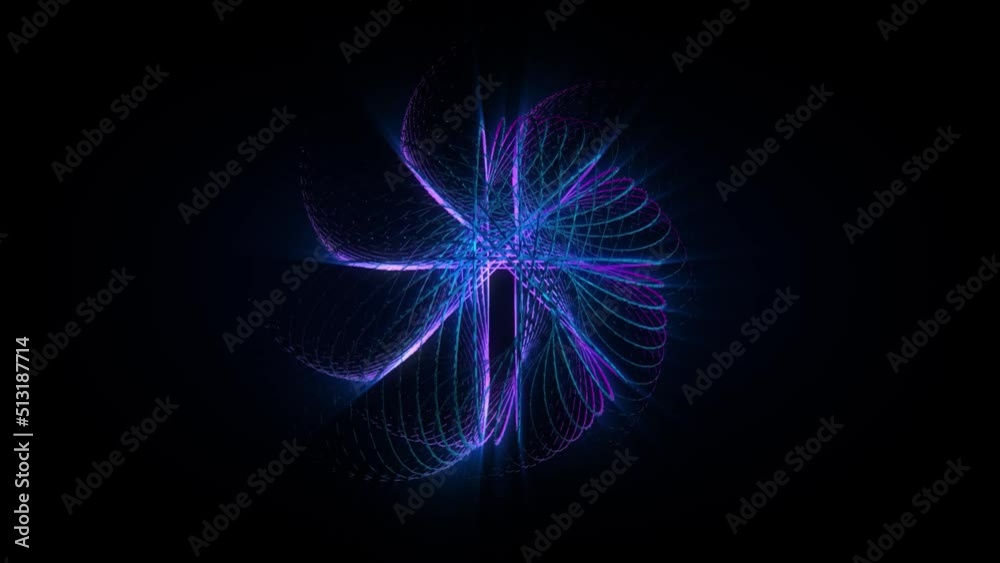 Poster abstract background 3d animation shiny futuristic object made of geometric elements transforms and r