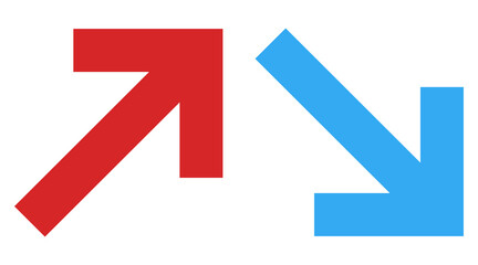 上向きと下向きの矢印のセット