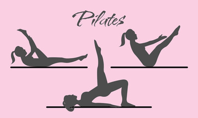 silhouettes of women for pilates