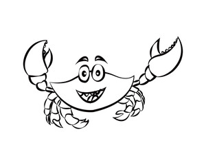 crab smiling illustration concept in line