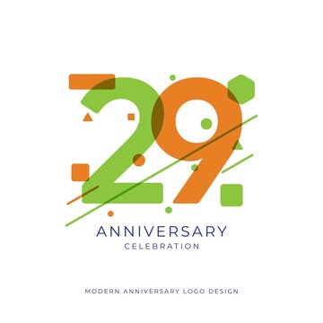 29 years anniversary celebration logo design template vector