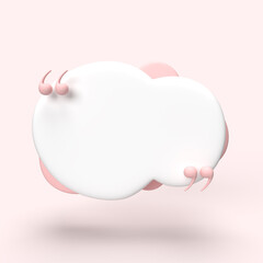 3D Chat Bubbles Minimal Concept of Social Media quote 3D Illustrations