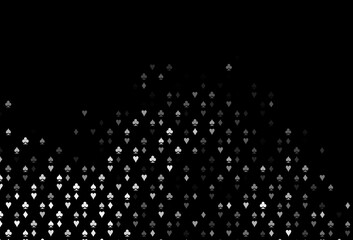 Dark Silver, Gray vector background with cards signs.