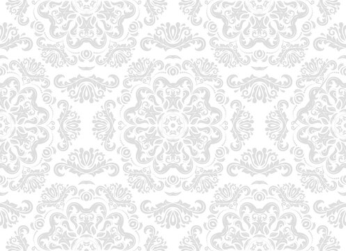 Orient classic light silver pattern. Seamless abstract background with vintage elements. Orient background. Ornament for wallpaper and packaging