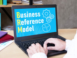 Business Reference Model BRM is shown using the text - obrazy, fototapety, plakaty