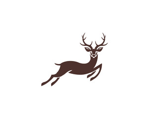 Fototapeta na wymiar Jumping Deer And Vintage Deer Head Logo Design Vector illustration.