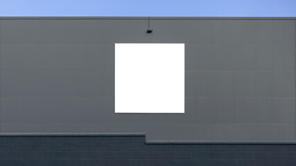 Blank square sign mockup in the urban environment on the street, empty space