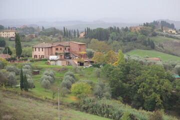 View of Tuscany region from Siena, Italy