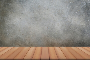 Wooden tables or wooden floors with concrete floors for displaying products.