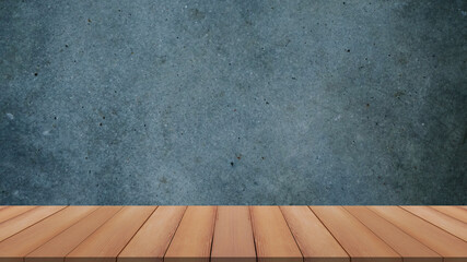 Wooden tables or wooden floors with concrete floors for displaying products.