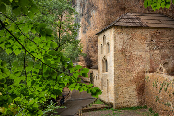 Fototapeta na wymiar the old Monastery of San Juan de la Peña, Botaya, province of Huesca, Aragon, Spain