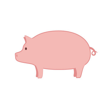Pig doodle logo design. Pig vector. Pig symbol.