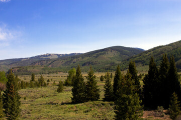 Fototapeta na wymiar View from scenic byway US 24 as it passes through San Isabel National Forest in Colorado
