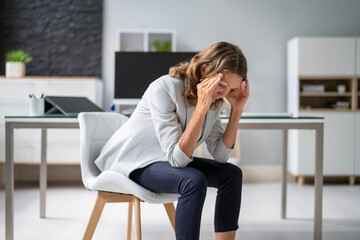 Stressed Sick Employee Woman