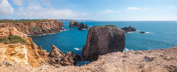 beautiful rocky coast at west algarve Portugal, near Carrapateira