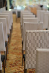 Portrait of the chairs at the wedding