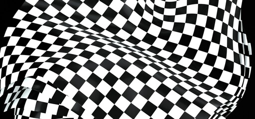 Obraz premium Checkered flag, race flag background 3d.