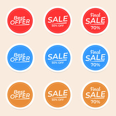 stickers for sale set vector