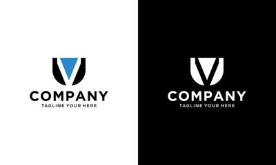 Alphabet letters Initials Monogram logo UV logo design vector template.