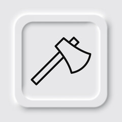 Axe simple icon vector. Flat design. Neumorphism design.ai