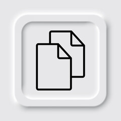 Copy, document simple icon vector. Flat design. Neumorphism design.ai