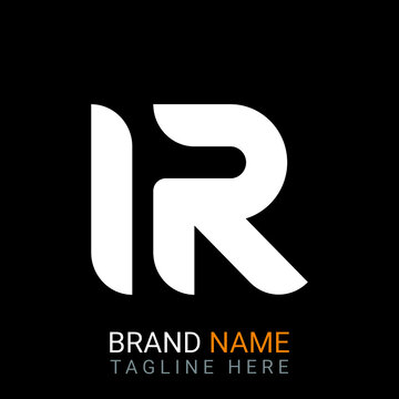 Ir Letter Logo design. black background.