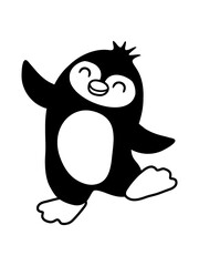 Süßer glücklicher Pinguin tanzt 