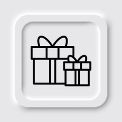 Gift simple icon vector. Flat design. Neumorphism design.ai