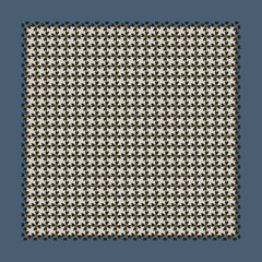Modern surface white background original square scarf design. Out off seson universal fashion accessory. High resolution image, digital illustration. Textile swatch scarves fabric all over print block