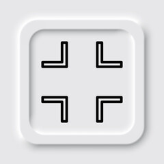 Obraz premium Minimize full screen icon vector. Flat design. Neumorphism design.ai