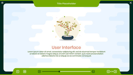Course layout, Assessment, e-learning template, User Interface, UI, UX, education, training module, Editable icons